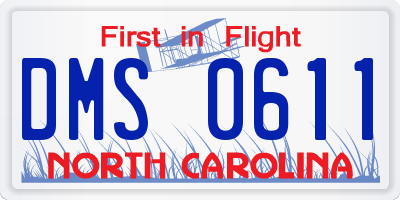 NC license plate DMS0611