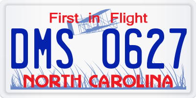 NC license plate DMS0627