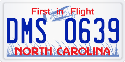 NC license plate DMS0639