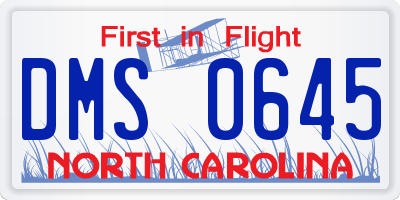 NC license plate DMS0645