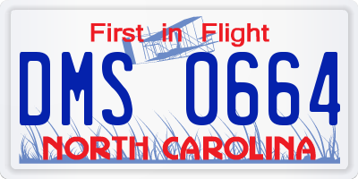 NC license plate DMS0664