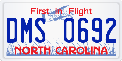 NC license plate DMS0692