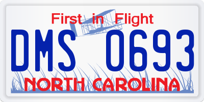 NC license plate DMS0693