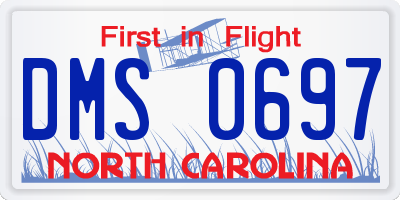 NC license plate DMS0697