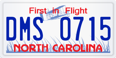 NC license plate DMS0715