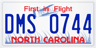 NC license plate DMS0744