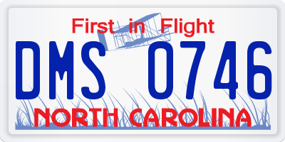 NC license plate DMS0746