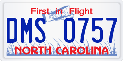 NC license plate DMS0757