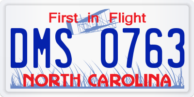 NC license plate DMS0763