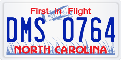 NC license plate DMS0764