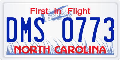 NC license plate DMS0773