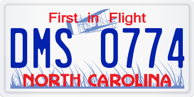 NC license plate DMS0774