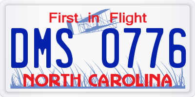 NC license plate DMS0776