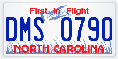 NC license plate DMS0790