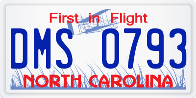 NC license plate DMS0793