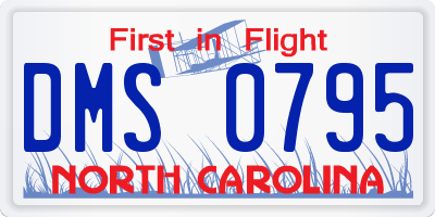 NC license plate DMS0795