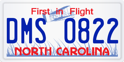 NC license plate DMS0822