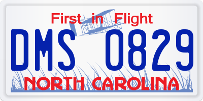NC license plate DMS0829