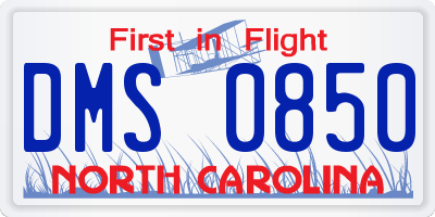 NC license plate DMS0850