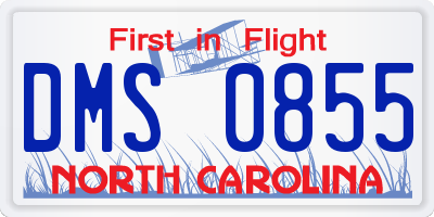 NC license plate DMS0855