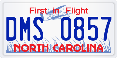 NC license plate DMS0857