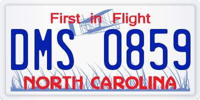 NC license plate DMS0859
