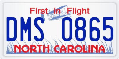 NC license plate DMS0865