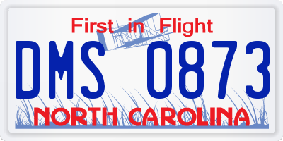 NC license plate DMS0873