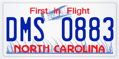 NC license plate DMS0883