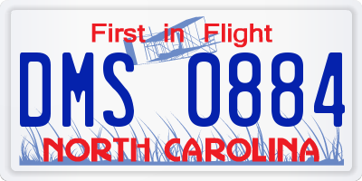 NC license plate DMS0884