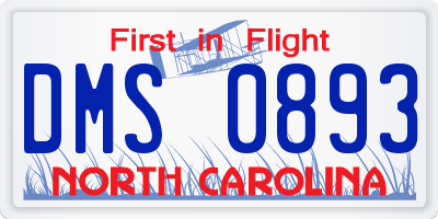 NC license plate DMS0893