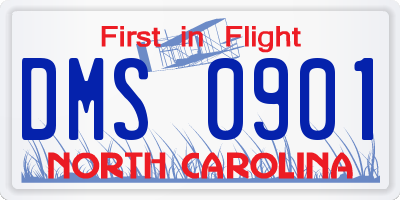NC license plate DMS0901