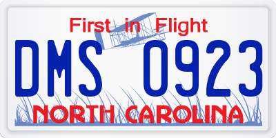NC license plate DMS0923