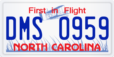 NC license plate DMS0959