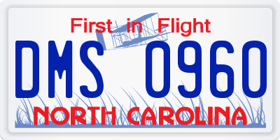 NC license plate DMS0960