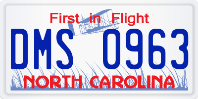 NC license plate DMS0963