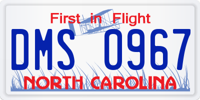 NC license plate DMS0967