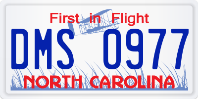 NC license plate DMS0977