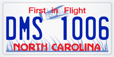NC license plate DMS1006