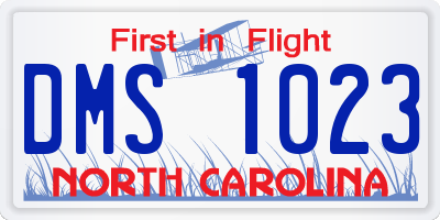 NC license plate DMS1023