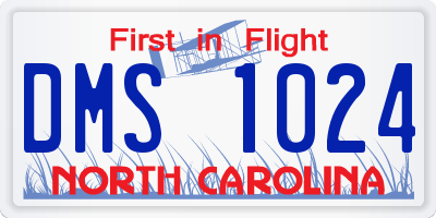 NC license plate DMS1024