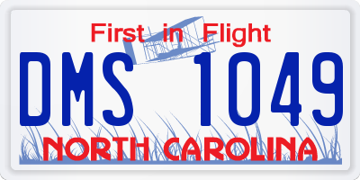 NC license plate DMS1049