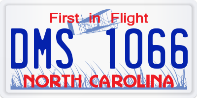 NC license plate DMS1066