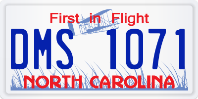 NC license plate DMS1071