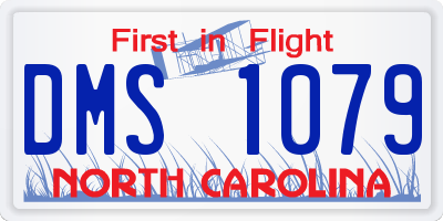 NC license plate DMS1079