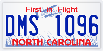 NC license plate DMS1096