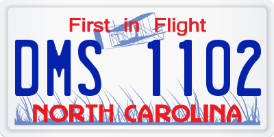 NC license plate DMS1102