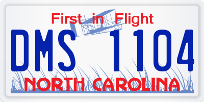 NC license plate DMS1104