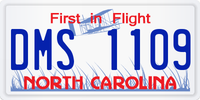 NC license plate DMS1109