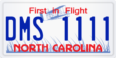 NC license plate DMS1111